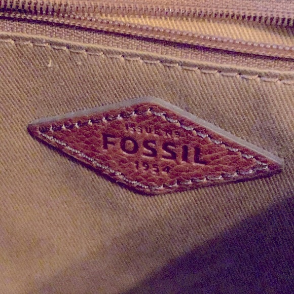 FOSSIL Canvas Leather Trim Flap Crossbody Shoulder Bag - Picture 7 of 11